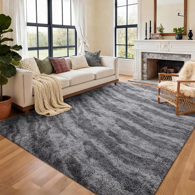 Area Rugs for Living Room, Tie-Dyed 6x9 Feet Soft Fluffy Shagg Plush Rug High by Cuzwlovita