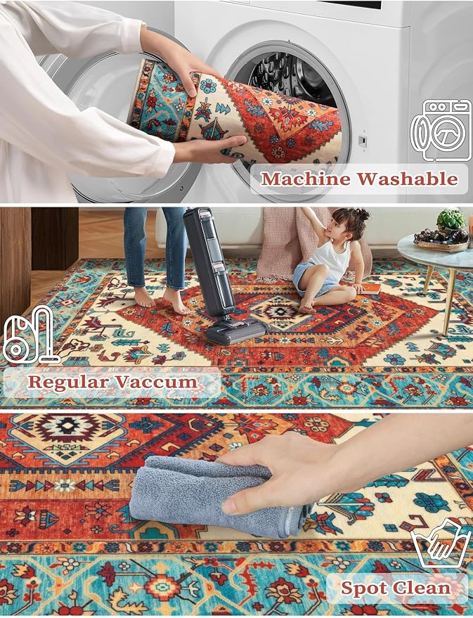 SERISSA 3x12 Washable Non Slip Boho Runner Rug - Image 3