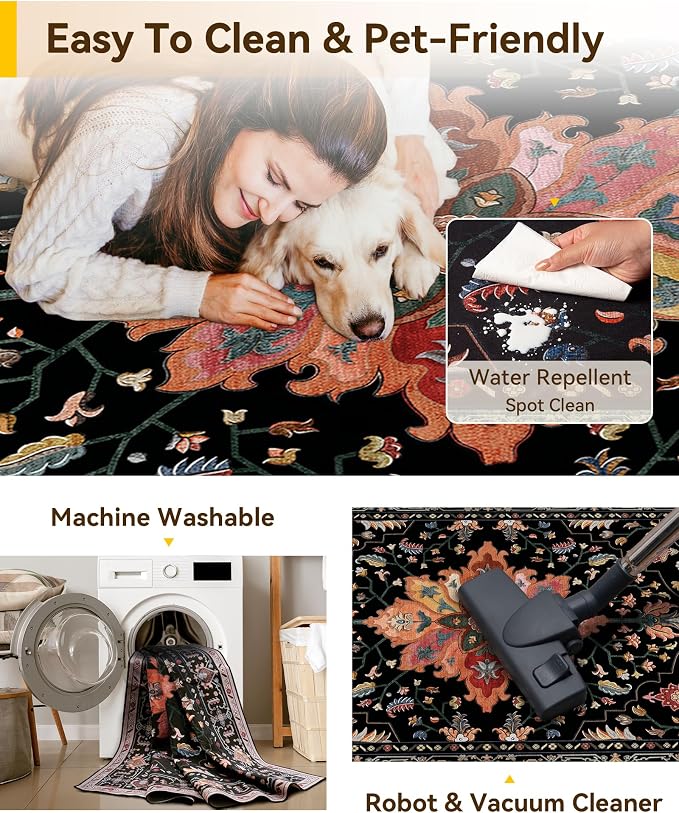 RELEANY Washable Area Rug, Runner 3'x10', Water Repellent, Pet Friendly - Image 4