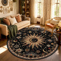 Vacuum-Friendly, Round 6ft Washable Area Rug by meejou