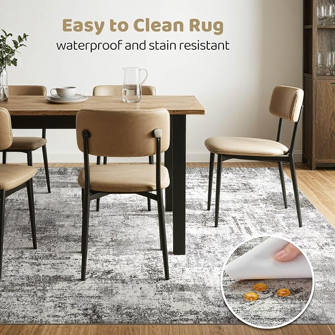 LOONGRUG Area Rug 5x7 Washable Neutral Modern Living Room Rugs Grey Black | - Image 6