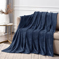 BEDELITE 3D Ribbed Jacquard Pink Fleece Throw Blanket by BEDELITE