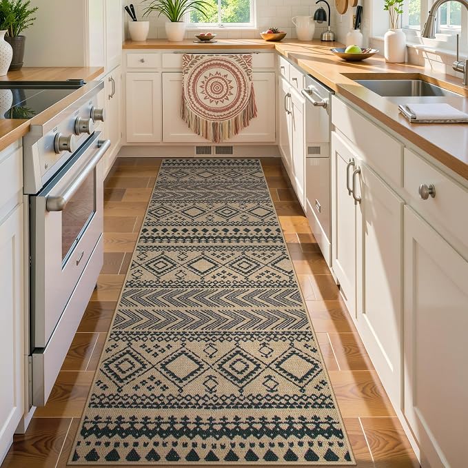 Lahome Boho Washable Easy Jute Runner Rug, 2x8 Kitchen Runner Rug Non Slip | by Lahome