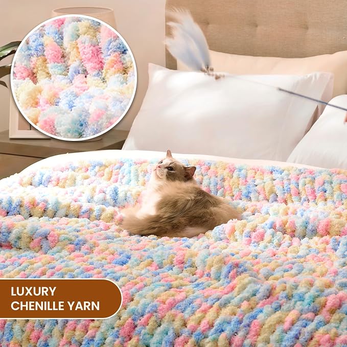 L'AGRATY Chunky Knit Throw Blanket - Image 3