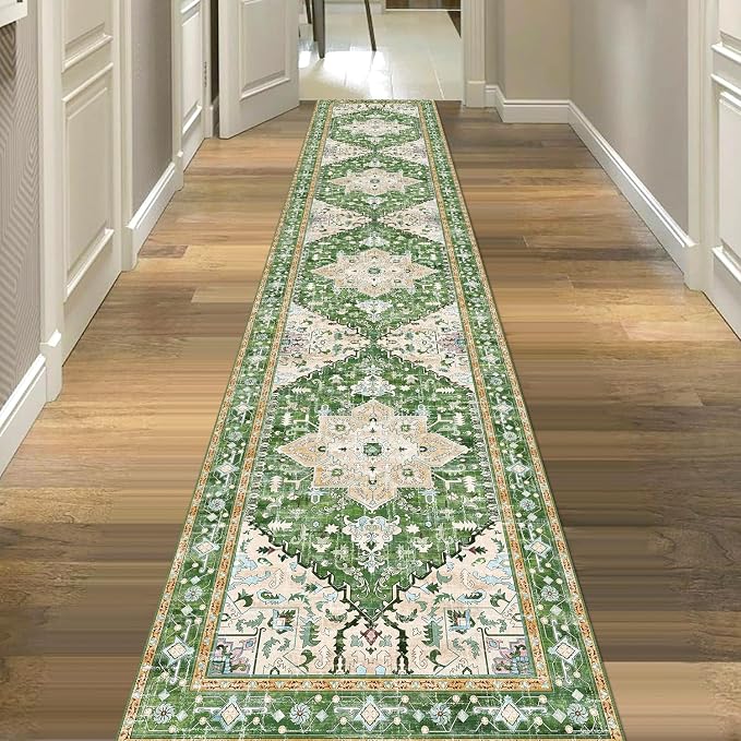 Yamaziot Washable Runner Rug, 2x10 Non-Slip Boho Hallway Kitchen Rug | Stain - Image 8