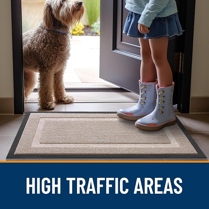 OLANLY Front Door Mat Outside 33x21, All-Season Heavy-Duty Rubber Doormat | - Image 6