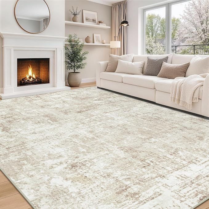 Aelenmu 10x14 Area Rugs for Living Room Dining Room Washable Beige | Soft by Aelenmu