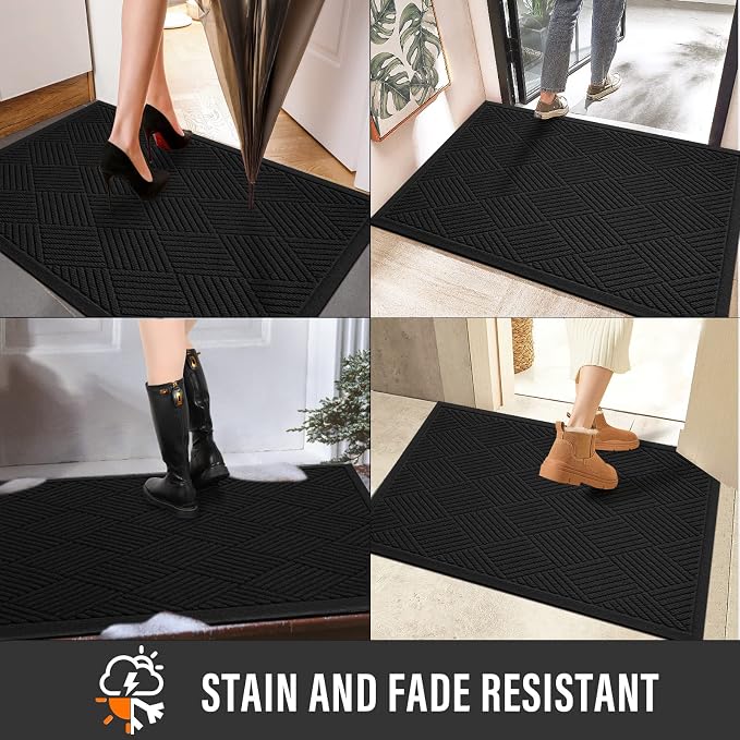 Sturdy Front Door Mat, Absorbent Muddy Dirt Resist Welcome Door Mats Outdoor - Image 5