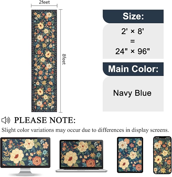 DUKINO 2x8 Runner Rug, Washable Runner Rug - Image 2