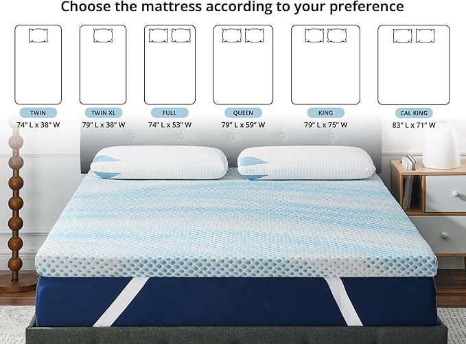 Roost Sleep Cool Cloud Supreme 3 Inch Gel Memory Foam King Mattress Topper – Cooling, Ventilated Design for Back and Pressure Relief