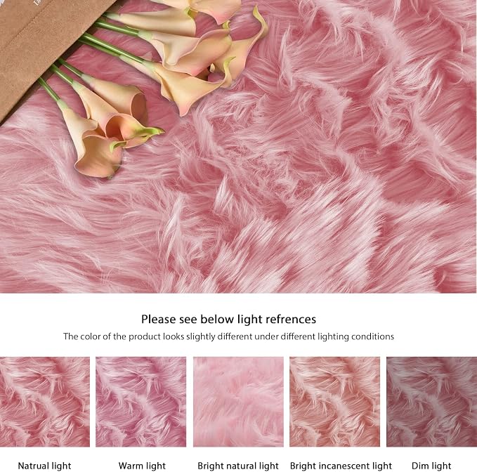 ORINOVA Pink Shag Washable 5x7 Area Rugs - Image 9