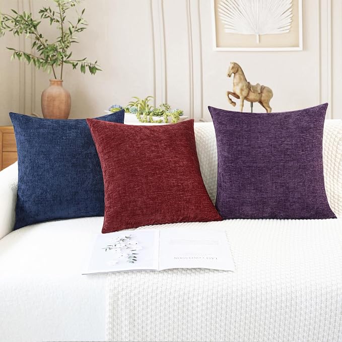 CaliTime Decorative Couch Throw Pillow Covers 18 X 18 Inches Plum Purple | Pack - Image 5