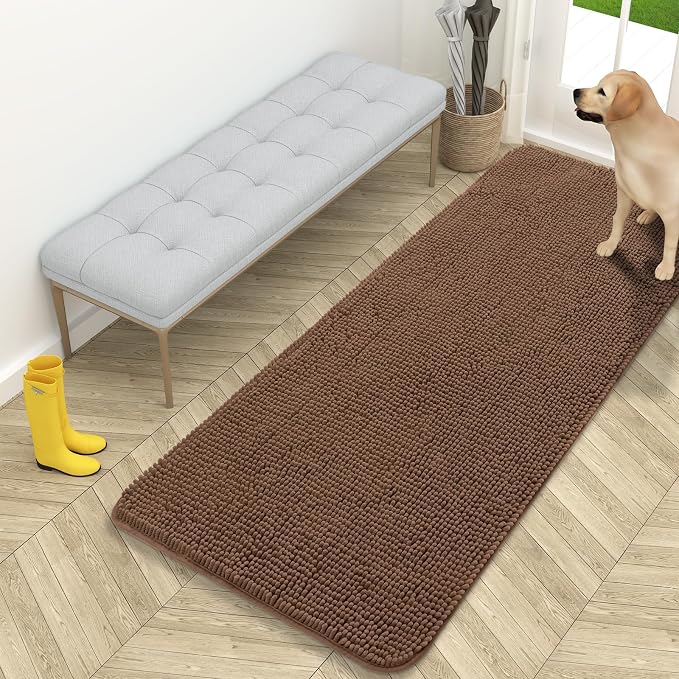 OLANLY Dog Door Mat for Muddy Paws 59x24, Super Absorbent Chenille Mud Mat | by OLANLY