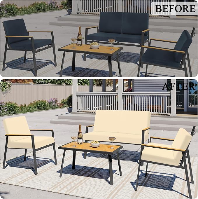 HEBE Outdoor Cushion Covers 12 Pcs, Stretch Patio Sofa Couch Cushion Cover | - Image 7