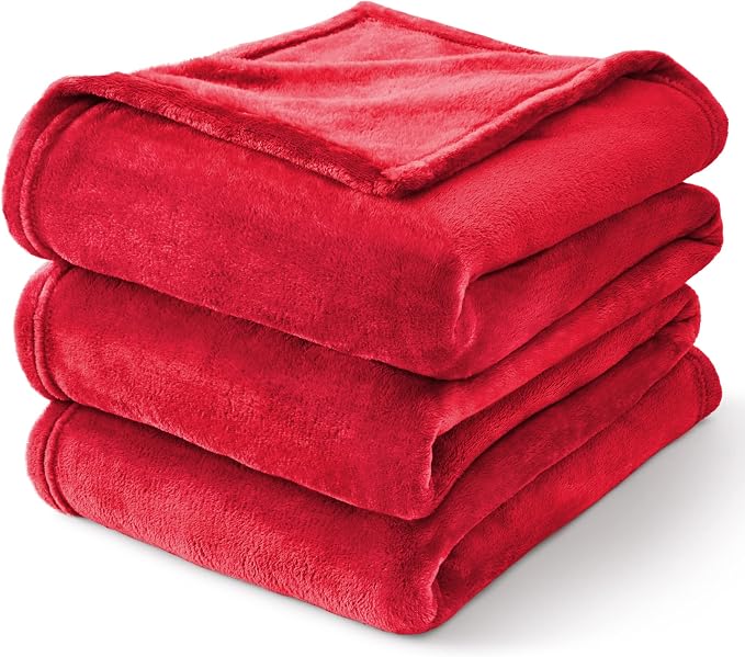 BEDELITE Fleece Blanket Soft Plush Twin Size Blanket Red 60"x80" | Ultra Soft - Image 8