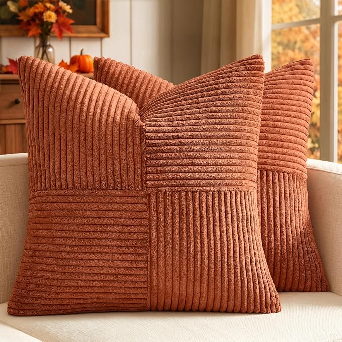 MIULEE Fall Burnt Orange Decorative Throw Pillow Covers by MIULEE