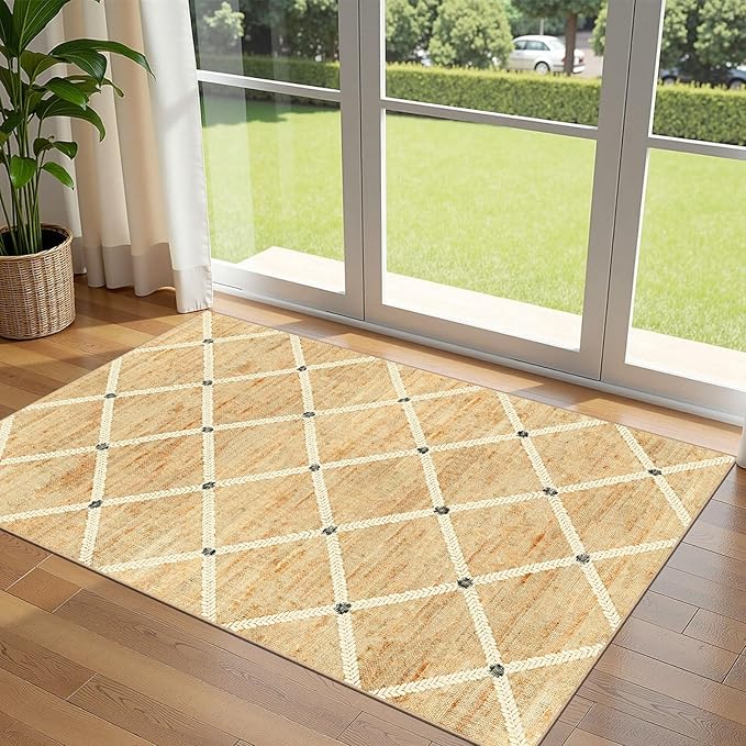 Cottage Trellis 3x5 Entryway Rug Indoor Outdoor Mats by Othilic