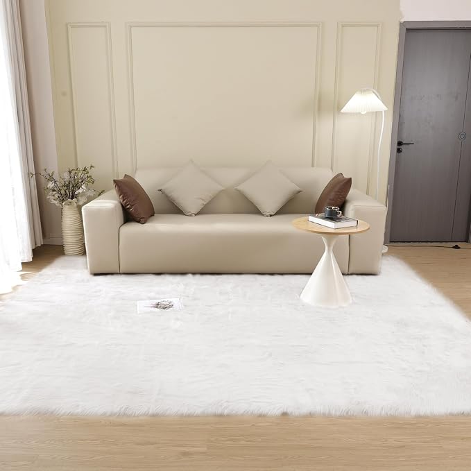 ORINOVA White Rugs for Living Room 6x9 Area Rugs for Bedroom Large Washable - Image 7