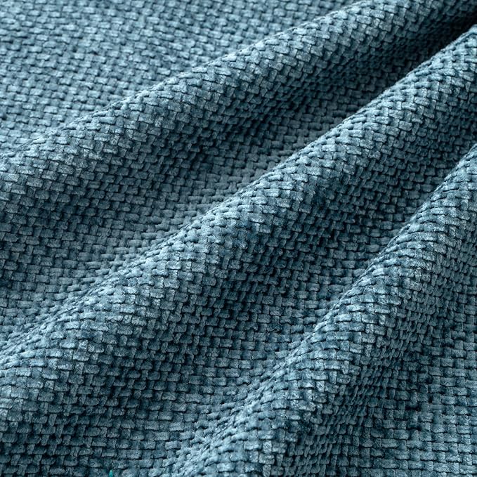 MIULEE Soft Decorative Chenille Pillow Covers Smoke Blue 20x20 Pack of 4 | - Image 3