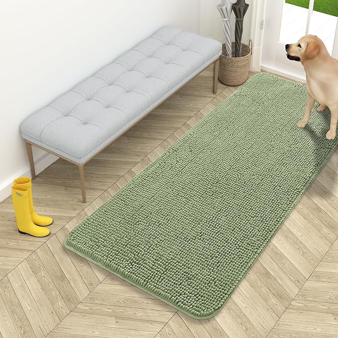 OLANLY Dog Door Mat for Muddy Paws 54x24, Super Absorbent Chenille Mud Mat | by OLANLY