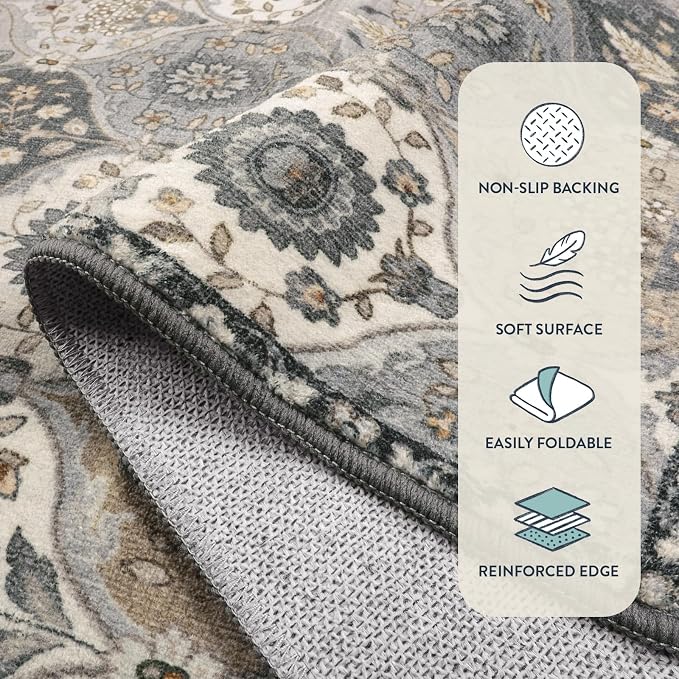 Lahome Moroccan Trellis Area Rug, 2x3 Entryway Rug Non-Slip Washable Indoor - Image 7