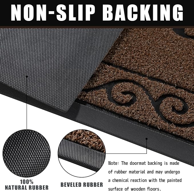Yimobra Welcome Mat Outdoor Indoor, Waterproof Heavy Duty Front Door Mat - Image 3