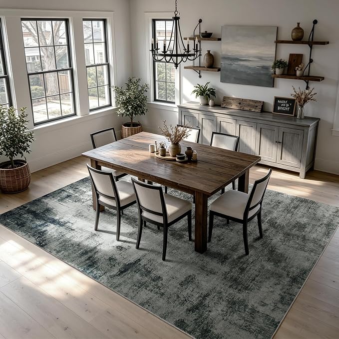 Washable Rugs 8x10 Area Rugs for Living Room, Dining Room, Nursery | No Creases - Image 7