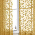 Furman Gold Sheer Curtains 63 inch Length by OWENIE
