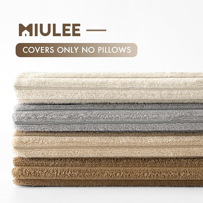 MIULEE Soft Corduroy Decorative Throw Pillow Covers Neutral 18x18 | Set of 4 - Image 6