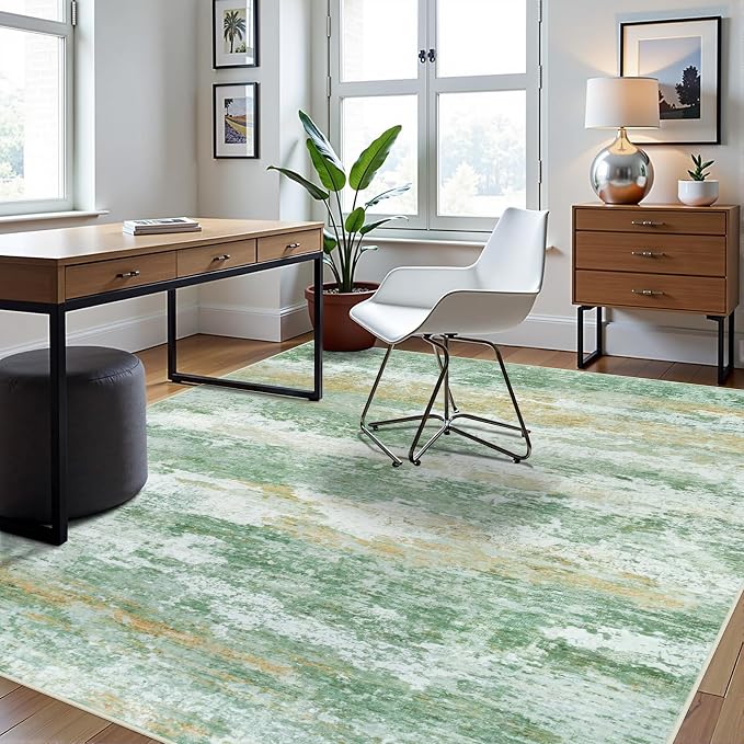 Aelenmu 8x10 Area Rugs for Living Room Washable Bedroom Dining Room Green | - Image 3