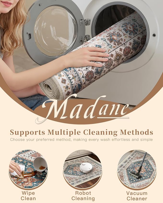 Madane Hallway Runner 3x8, Kitchen Rugs Washable Entry Rug, Soft Low-Pile - Image 9