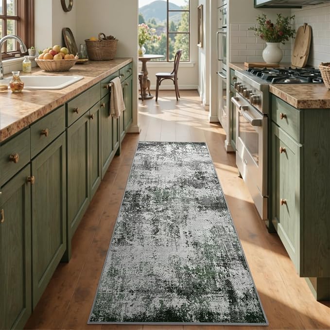2x6 Ft Washable Runner Rug, Non-Slip Low Pile Hallway Kitchen Area Rug - Image 4