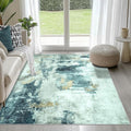 4x6 Area Rugs for Living Room Washable Bedroom Dining Room Teal Grey Gold | by Aelenmu