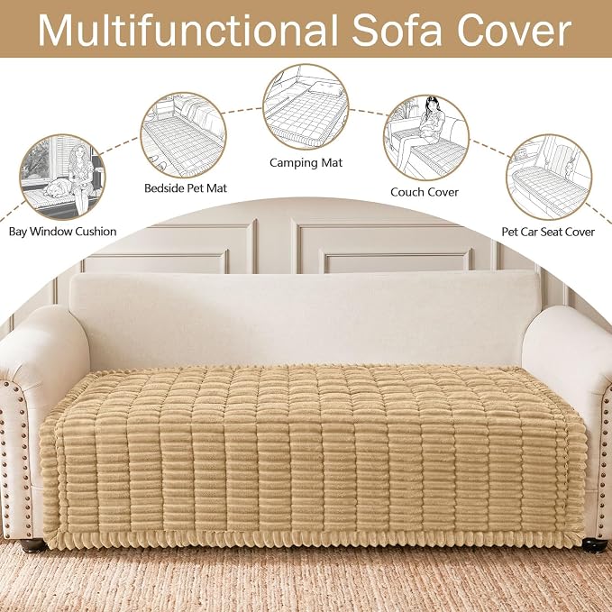 Couch Cover for Dogs, Washable Non Slip Plush Flannel Sofa Protector | Thick - Image 3