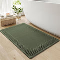 RESARE Waffle Bath Mat for Bathroom, Non Slip Bathroom Rugs 20"x32" Green | by Resare