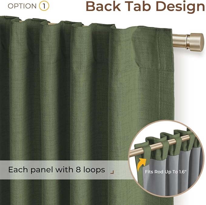 INOVADAY 100% Blackout Linen Curtains - Image 3