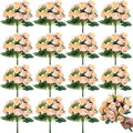 Zeyune 16 Bunches 12 Inch Artificial Mini Rose Bouquet 160 Heads Bridal Flower Bouquets Fake Silk Rose Bulk for Wedding Bridal Shower Christmas Home Office Garden Decoration(Champagne)