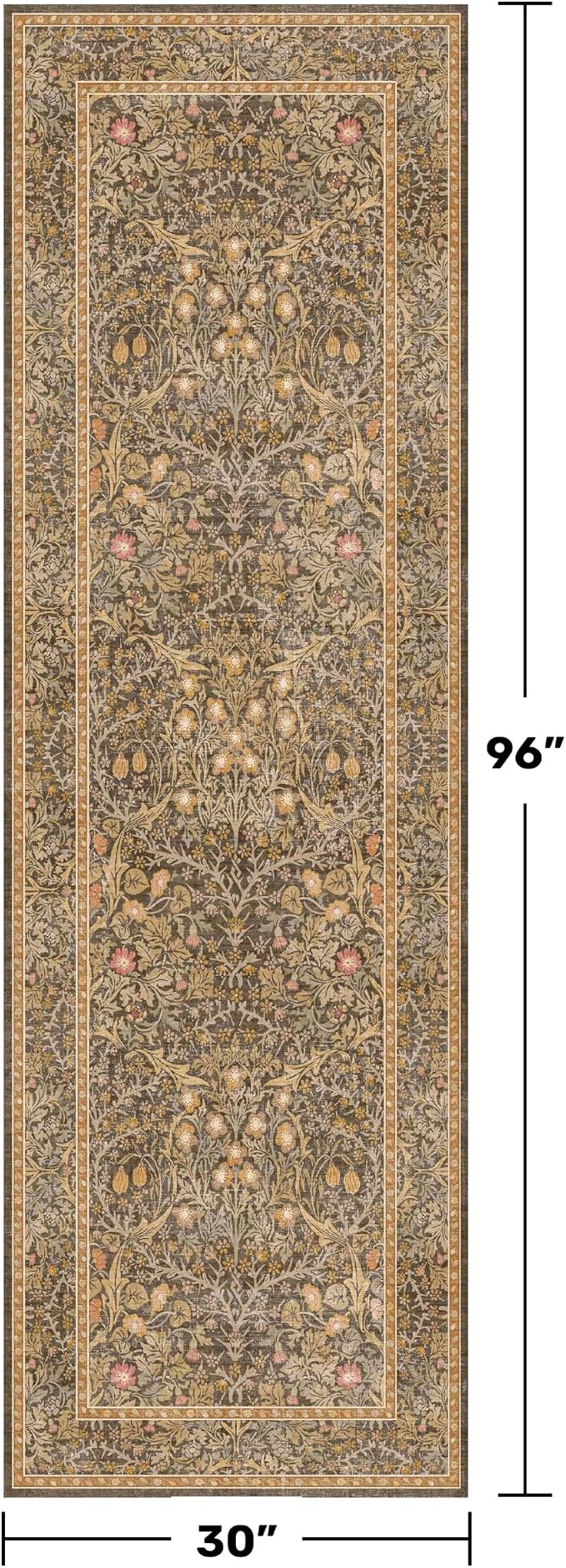 Brown 2'6" x 8' Runners for Hallways Non Slip, Extra Long Floor Runner for - Image 2