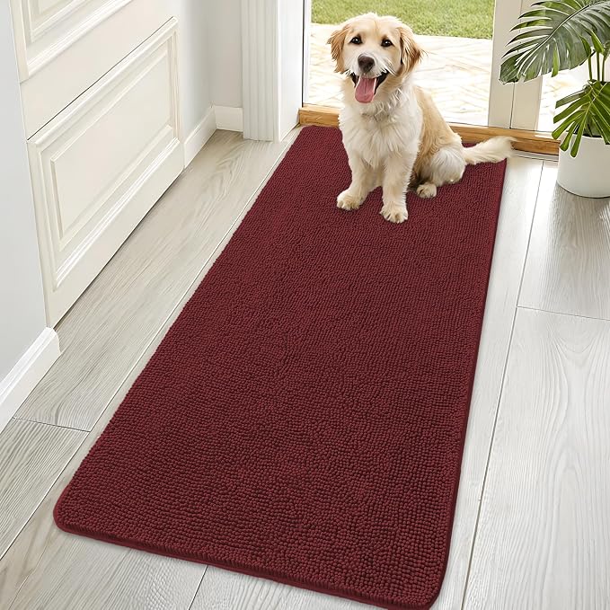 OLANLY Dog Door Mat for Muddy Paws 70x35, Super Absorbent Chenille Mud Mat | by OLANLY