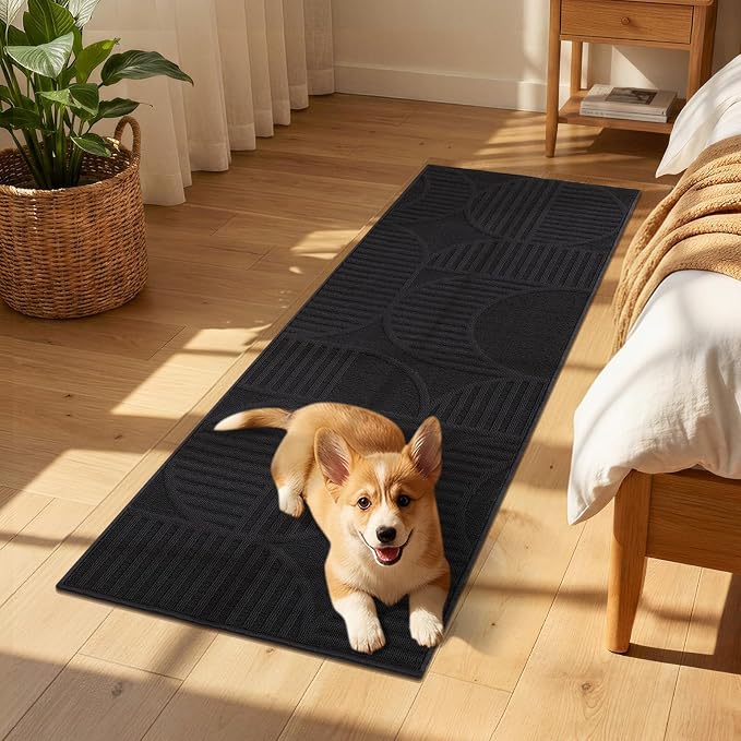 Findosom Washable Runner Rug 2x8, Geometric High-Low Textured Non Slip Hallway - Image 5