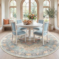 RELEANY Washable Area Rug, Round 7ft, Water Repellent, Pet Friendly, Vintage by RELEANY
