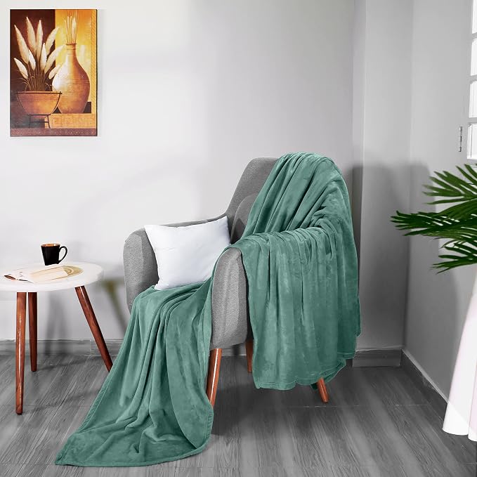 Utopia Bedding Ultra Soft Fleece Bed Blanket Twin Size Celadon | Microfiber - Image 3