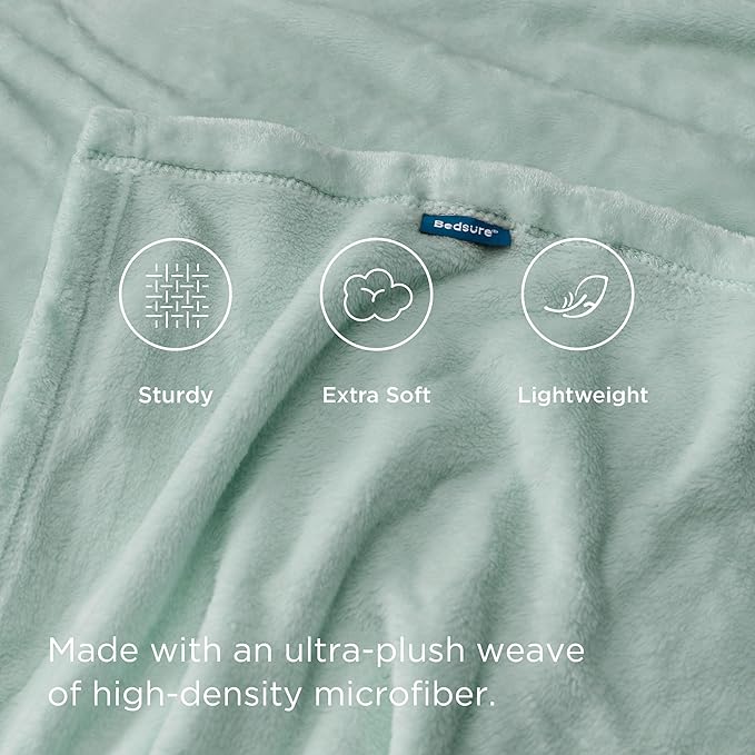 Bedsure GentleSoft Sage Green Fleece Blanket King Size - 280GSM Soft Lightweight Plush Cozy Blankets for Bed, Sofa, Couch, Travel, Camping