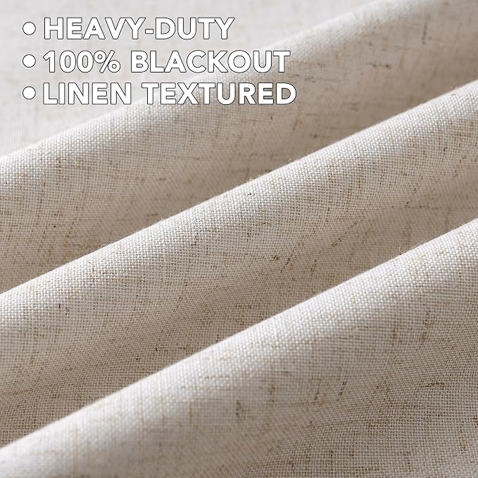 H.VERSAILTEXLinen-Polyester Curtains 100%Blackout Curtains - Image 5