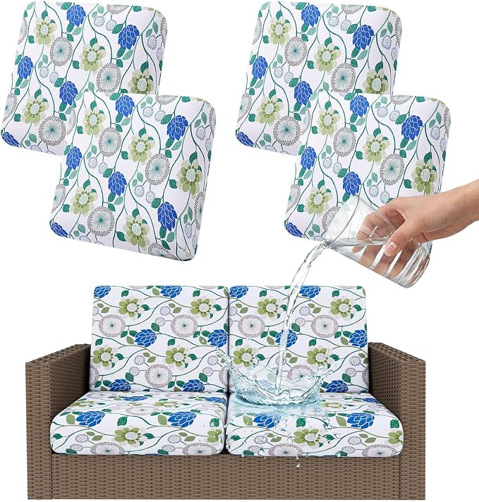 Smiry Waterproof Patio Cushion Covers, Stretch Outdoor Furniture Covers | Couch by Smiry