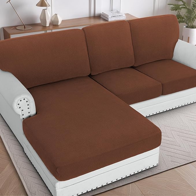 H.VERSAILTEX Sectional Couch Covers 6 Pieces Stretch Sofa Covers by HVERSAILTEX