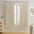 Cream Beige Room Darkening Privacy Curtains 72 x 63 Inches Long, 72 Inch Wide by KEQIAOSUOCAI