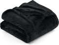 Utopia Bedding Fleece Blanket Full Size Black 300GSM Luxury Fuzzy Soft Anti-Static Microfiber Bed Blanket (90x84 Inch)