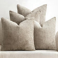 MIULEE Soft Decorative Chenille Euro Pillow Covers Khaki 22x22 Pack of 4 | by MIULEE