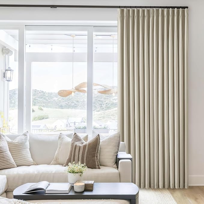 Burlywood Birch 100% Blackout Pinch Pleated Linen Curtains 94 Inches Long | - Image 7